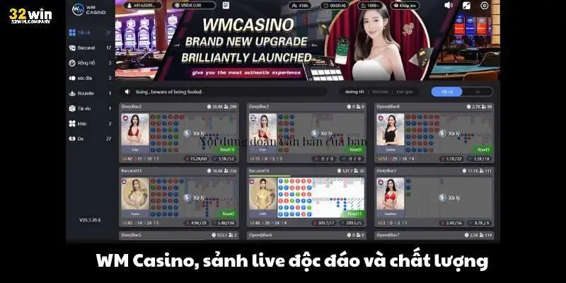 WM Casino, sảnh live độc đáo và chất lượng