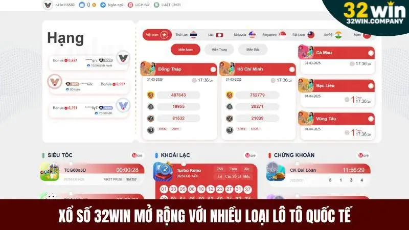 Người chơi có thể tìm thấy nhiều loại lô tô quốc tế khác nhau